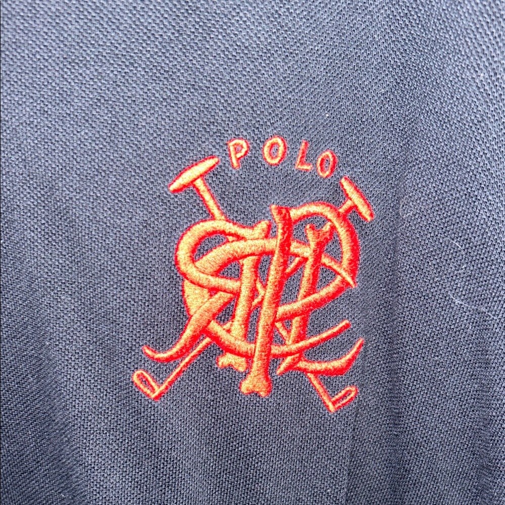 Polo by Ralph Lauren Men's Dark Blue Polo with Red Logo